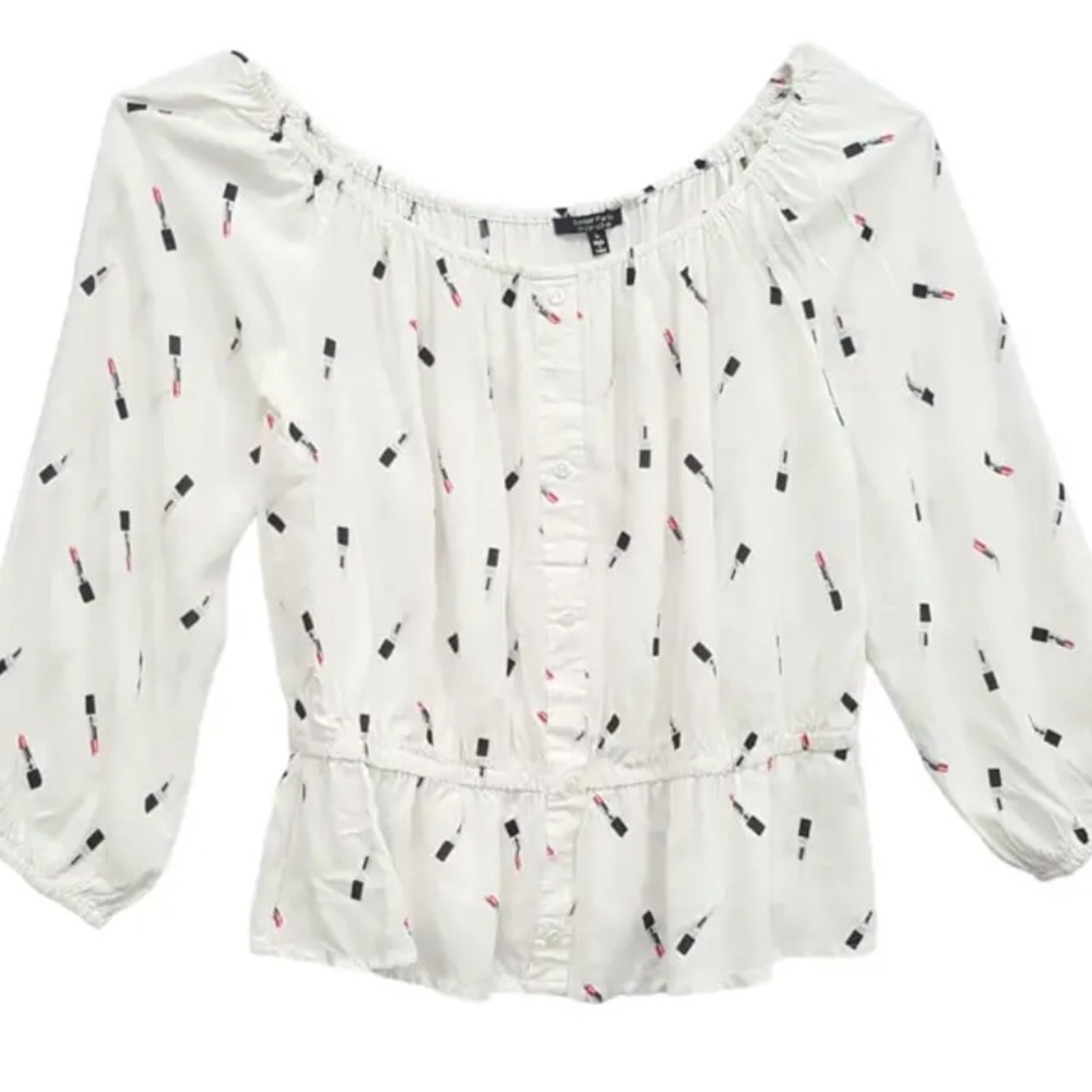 Louise Paris Lipstick Print Blouse